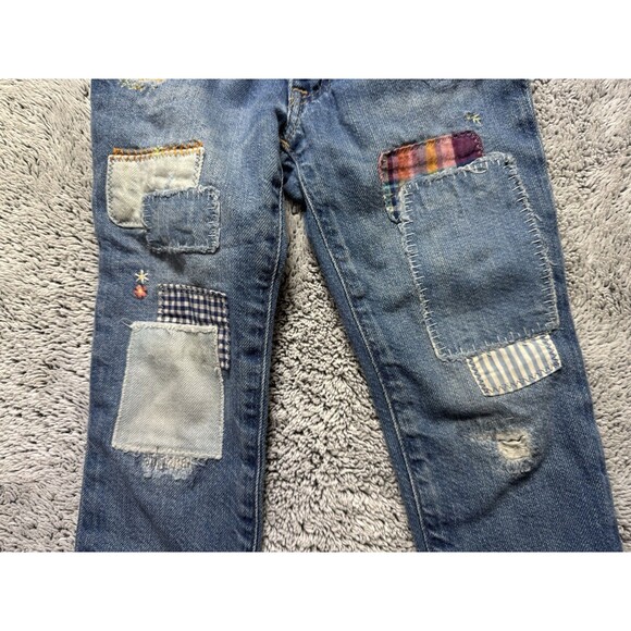 Polo Ralph Lauren Astor Slim Boyfriend Jeans Girls 3T Patchwork Distressed Denim - Picture 15 of 15